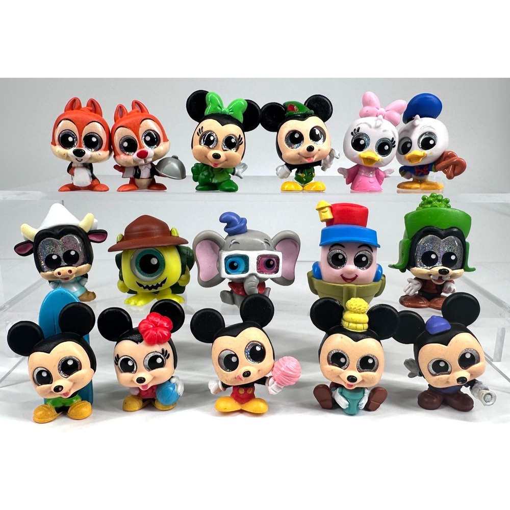 Disney Doorables Let's Go Lot of 16 Mickey Minnie Dumbo Pooh Goofy Piglet Donald